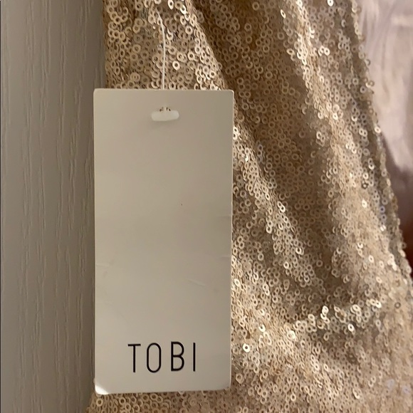 TOBI rose gold sequin dress NWT - Picture 3 of 5